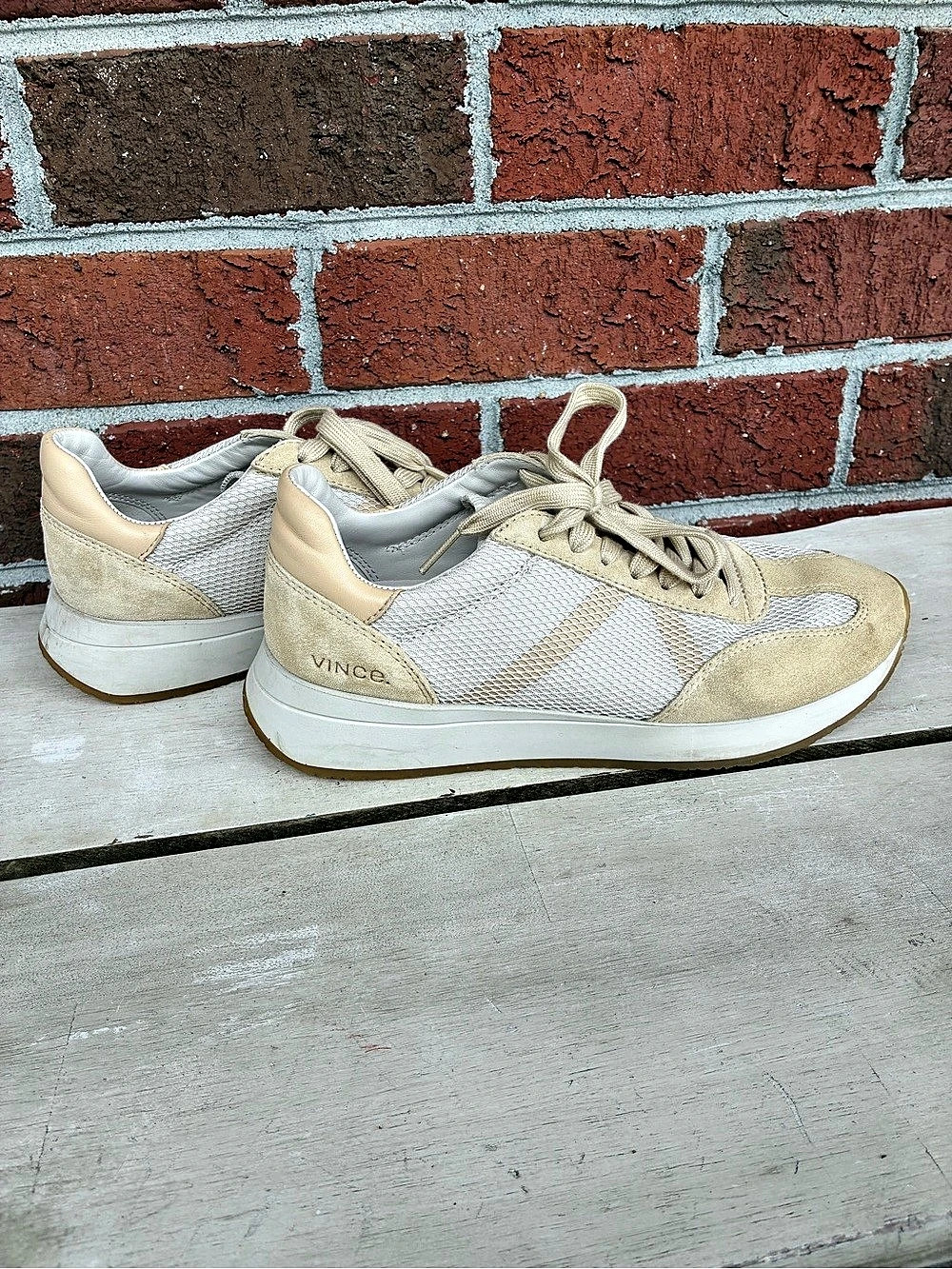 VINCE LA Runner Netting Slip-On Sneaker Sneakers Cream & Beige US 7 / EU 37